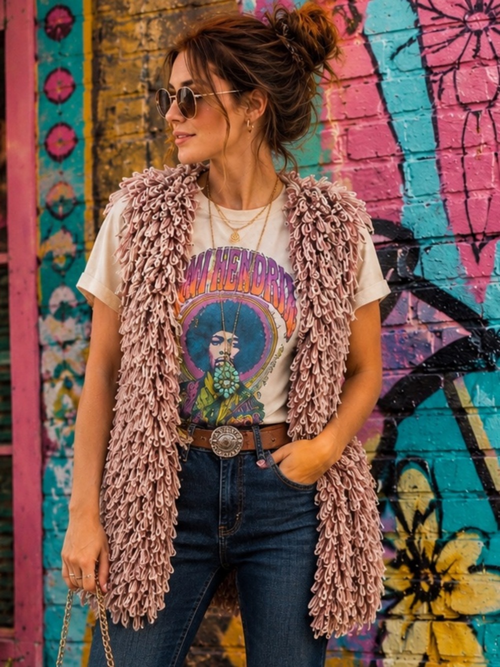 ANTHROPOLOGIE 3D Looped Hand Knit Alpaca Mohair Wool Cardigan Vest Handmade Sz:S